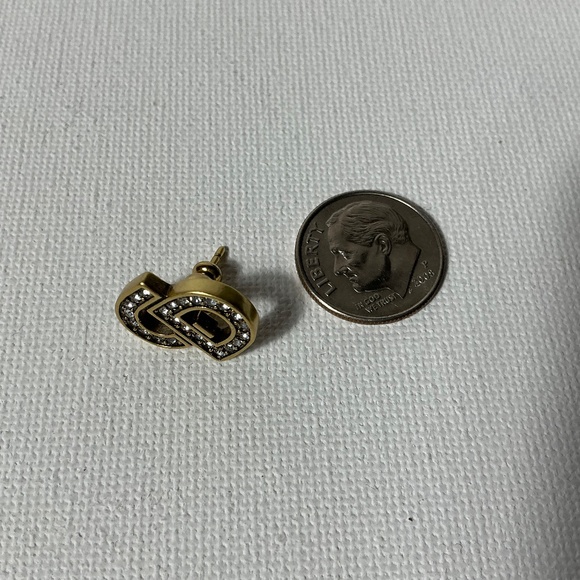 Dior Vintage Gold and Crystal CD Earrings - Picture 3 of 3